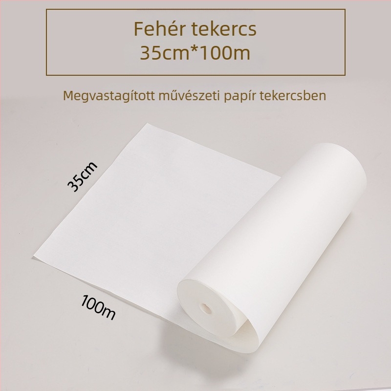 100 méteres rizspapír tekercs kalligráfiához és kínai festészethez, vastagított üres tekercs gyakorláshoz