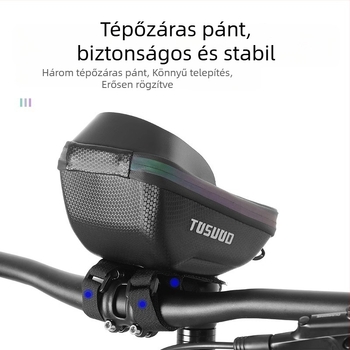 Elülső kormánytáska telefonzsebbel kerékpárokhoz, MTB és országúti kerékpárokhoz