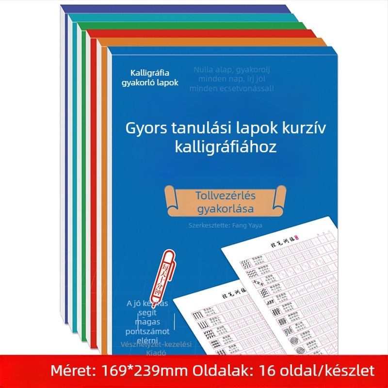 Kemény tollal írt félkalligrafikus írás gyakorlófüzet kezdőknek