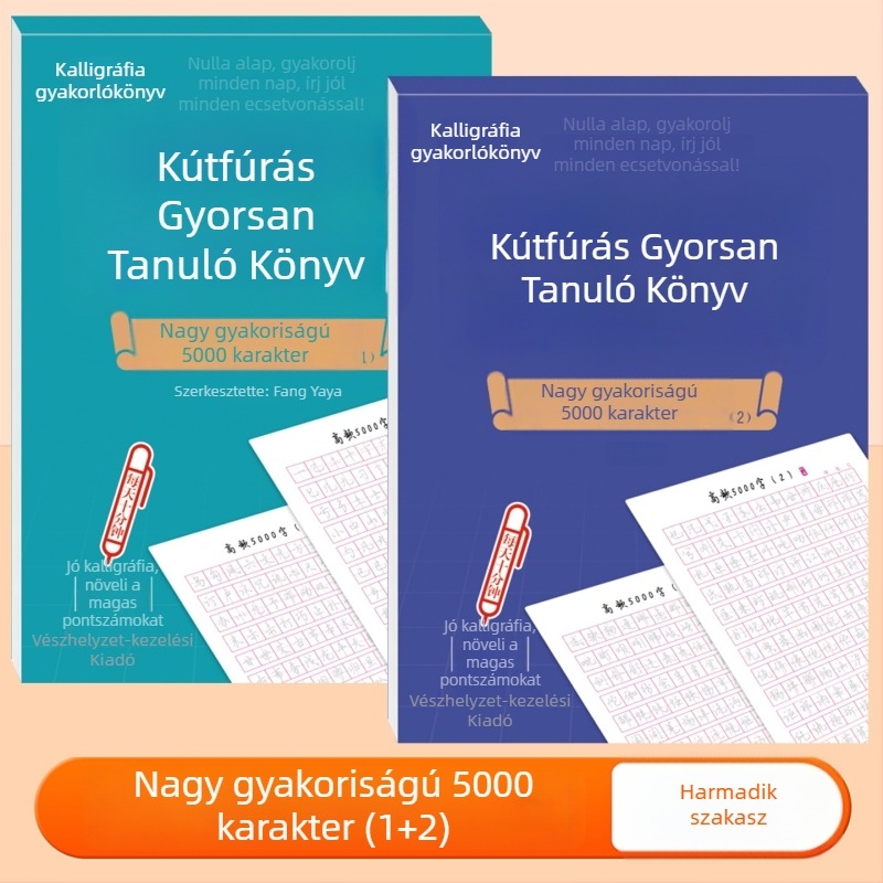 Kemény tollal írt félkalligrafikus írás gyakorlófüzet kezdőknek