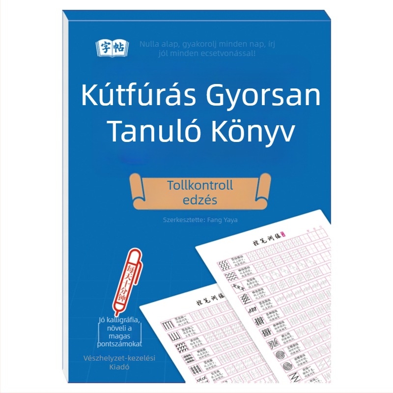 Kemény tollal írt félkalligrafikus írás gyakorlófüzet kezdőknek