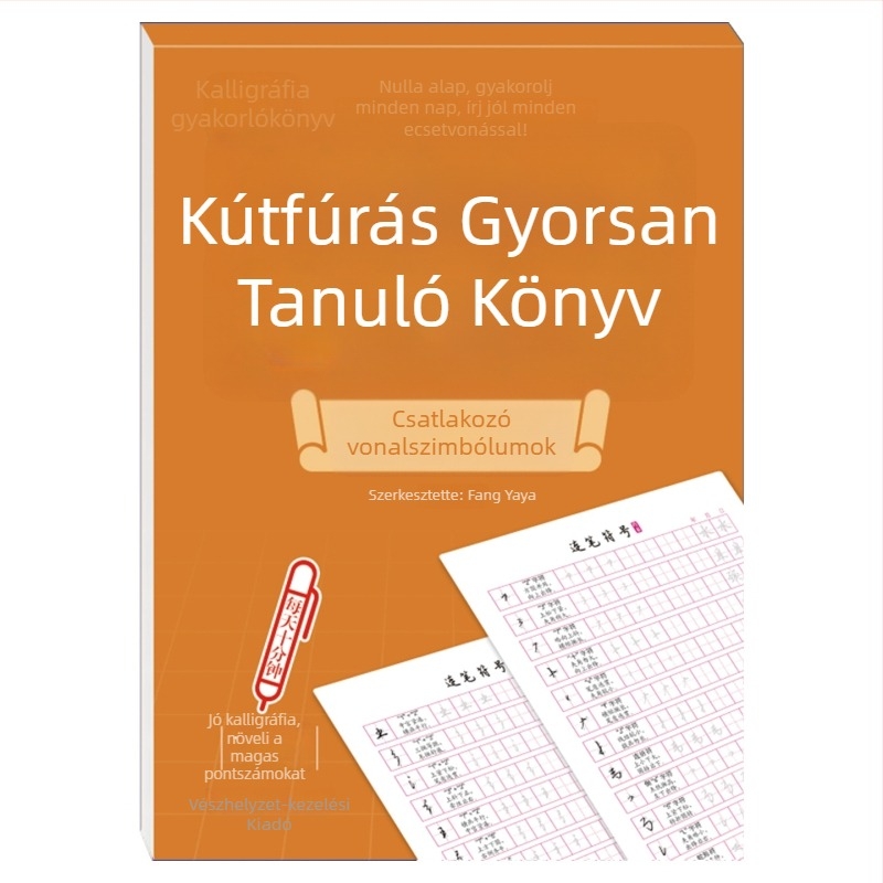 Kemény tollal írt félkalligrafikus írás gyakorlófüzet kezdőknek