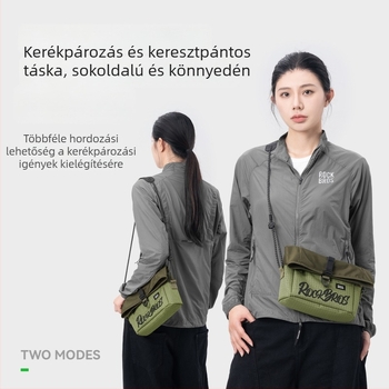 Rockbros kerékpár táska kormányra – kompakt textilből készült elülső táska keresztpánttal kerékpározáshoz és ingázáshoz