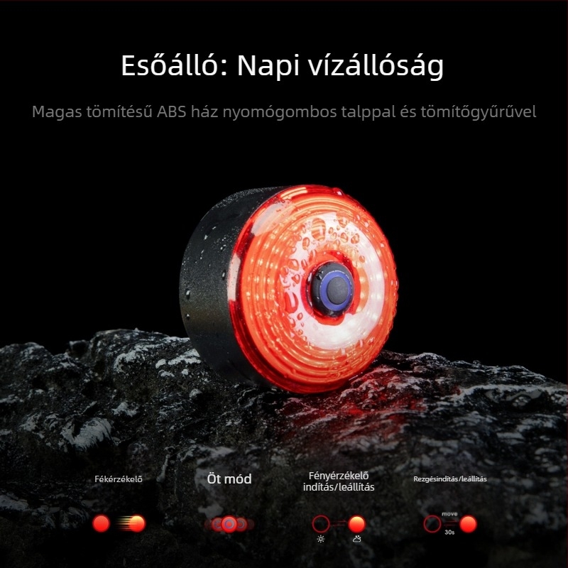 ROCKBROS Vízálló nyeregtáska hátsó lámpával mountain és országúti kerékpárokhoz, fényérzékelős, 0,8 L