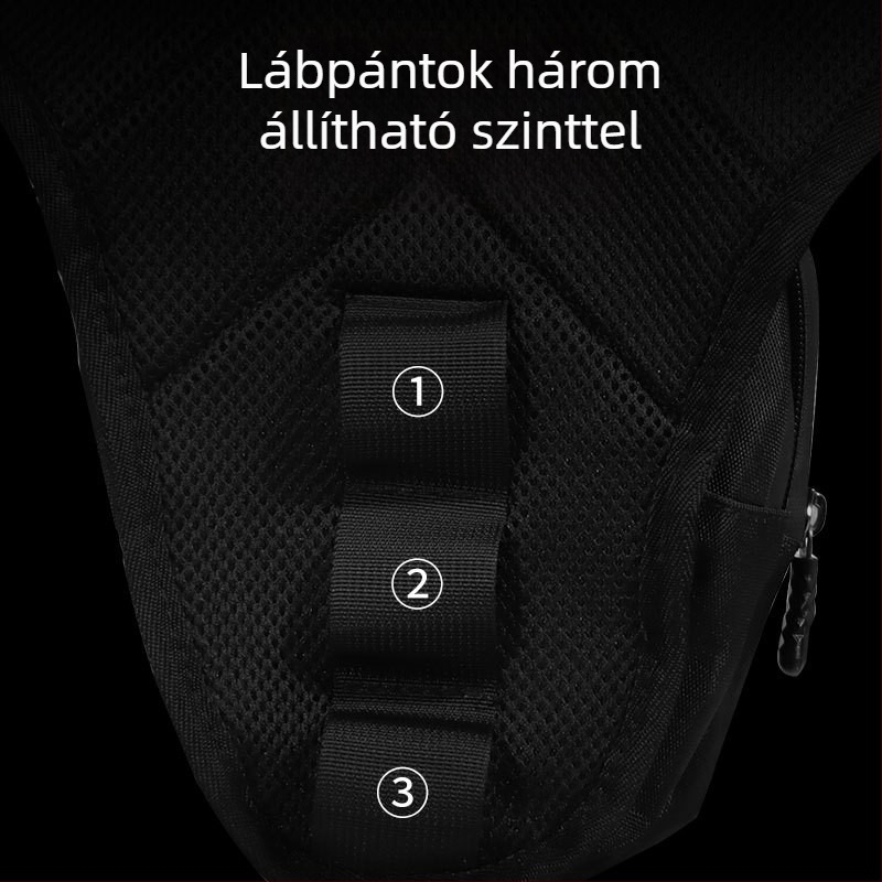 Vízálló, merevhéjú lábszár-táska motorkerékpárhoz és kerékpárhoz, keresztpántos hordozó