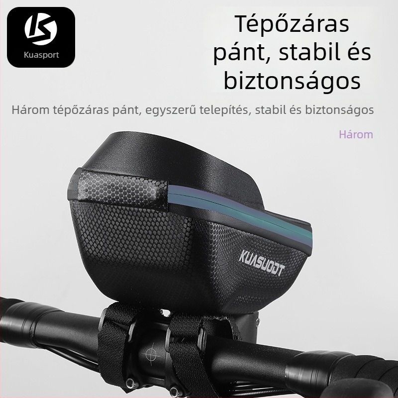 Kerékpár felsőcsőre szerelhető, nagy kapacitású, vízálló táska telefonzsebbel, út- és MTB kerékpárokhoz, színes dizájn