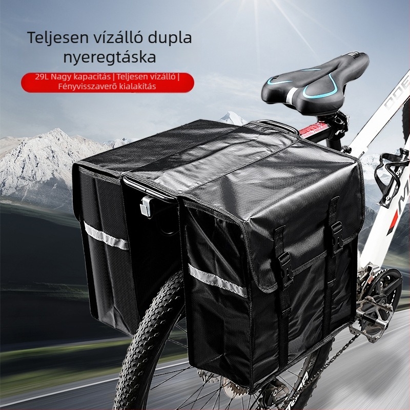 Kétszárnyú oldalsó pannier táska kerékpárhoz, vízálló nyeregtáska MTB-hez, 29 L kapacitás