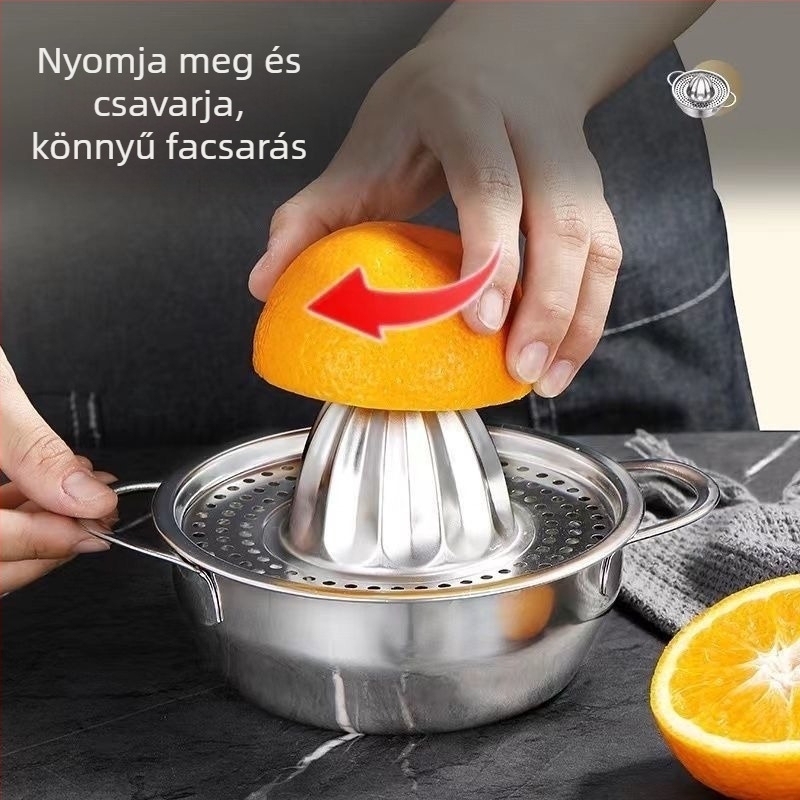 Rozsdamentes acél kézi gyümölcsprés – multifunkcionális gyümölcsprés narancs és citrom számára