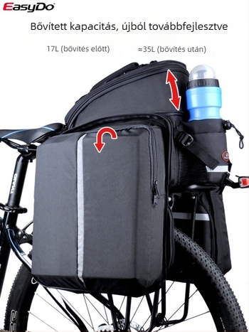 EasyDo mountain bike hátsó táska esővédővel és fényvisszaverő részletekkel, 24 L kapacitás