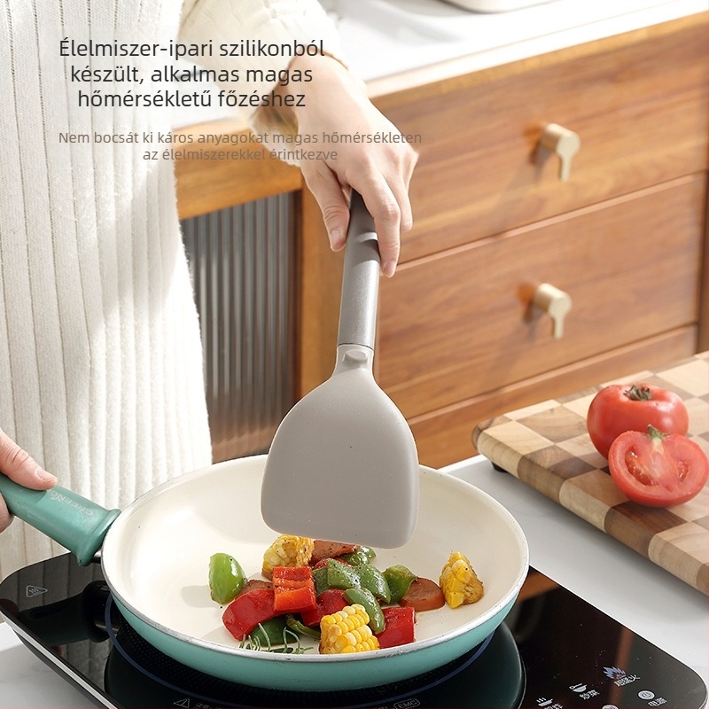 Élelmiszerbiztonságú szilikon konyhai spatula, magas hőállóságú, nem karcolja meg a serpenyőt, tapadásmentes edényekhez