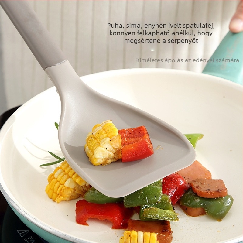 Élelmiszerbiztonságú szilikon konyhai spatula, magas hőállóságú, nem karcolja meg a serpenyőt, tapadásmentes edényekhez