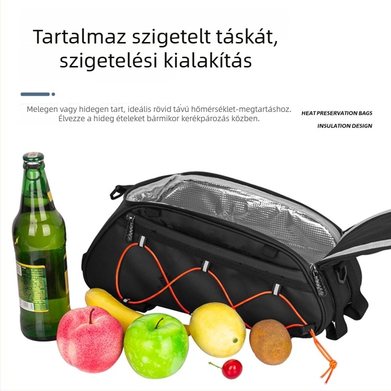 Szigetelt kerékpár hátsó csomagtartó táska, hegyikerékpár, 10 L kapacitás
