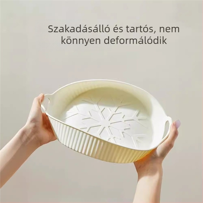 Szilikonból készült hópehely alakú sütőforma otthoni használatra, hőálló, kompatibilis légsütővel és mikrohullámú sütővel