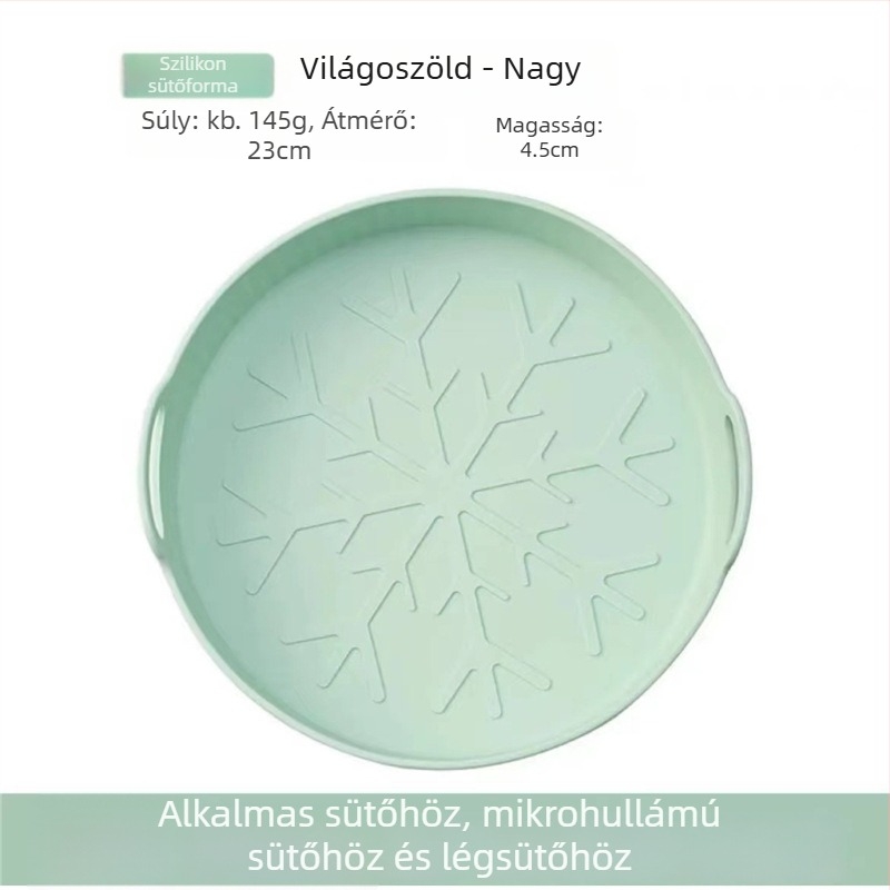 Szilikonból készült hópehely alakú sütőforma otthoni használatra, hőálló, kompatibilis légsütővel és mikrohullámú sütővel