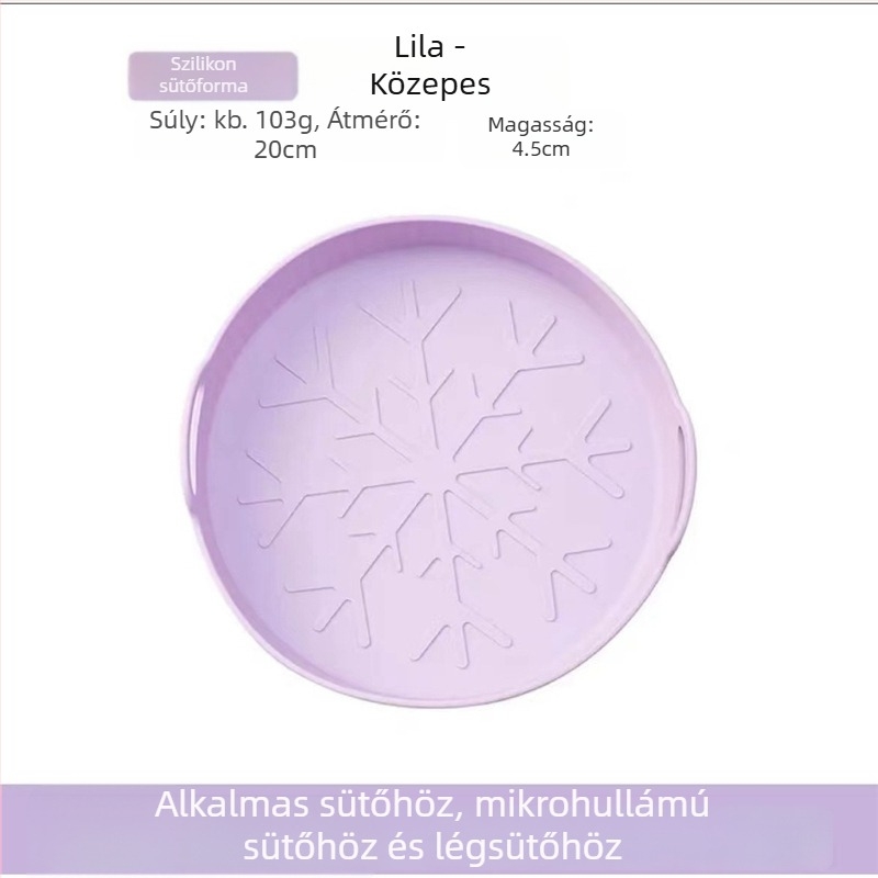 Szilikonból készült hópehely alakú sütőforma otthoni használatra, hőálló, kompatibilis légsütővel és mikrohullámú sütővel