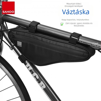 Kerékpár háromszög‑keret táska és előre eső táska MTB és országúti kerékpárokhoz, poliészter, körülbelül 1 L kapacitás