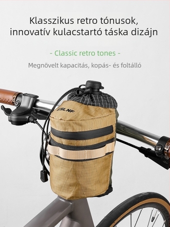 Hőszigetelt kerékpár kulacs táska, retro kormányra szerelhető, vízlepergető, út- és MTB kerékpárokhoz
