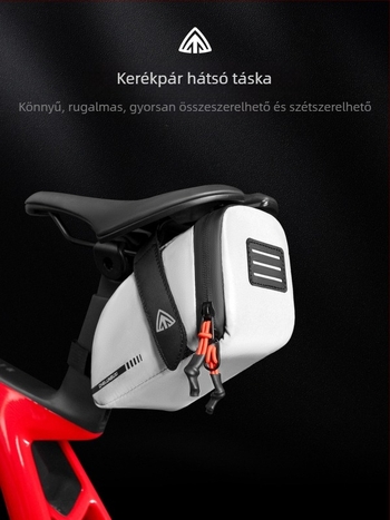 MTB kerékpár hátsó táska – vízálló nyeregtáska, reflexiós rész és zseb az eszközöknek