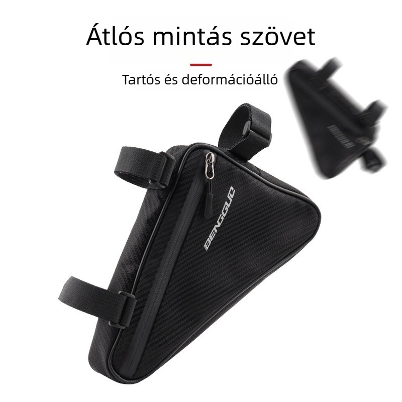 Hegyi kerékpár háromszög váztáska, elülső vázcsőre szerelhető tároló, nagy kapacitású 1,7 L