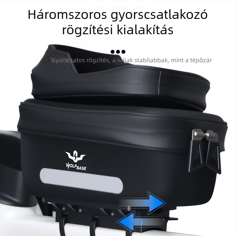 Szénszálas, merev felsőcső táska kerékpárhoz napellenzővel, érintőképernyő-kompatibilitás, vízálló telefon-táska út- és hegyléptő kerékpárokhoz