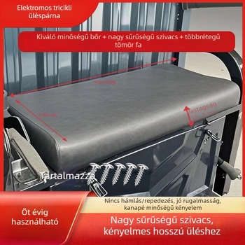 Elektromos háromkerekű kerékpár ülésbetét vastag párnázással, vízálló bőrhuzattal és kényelmes habos ülőpárnával