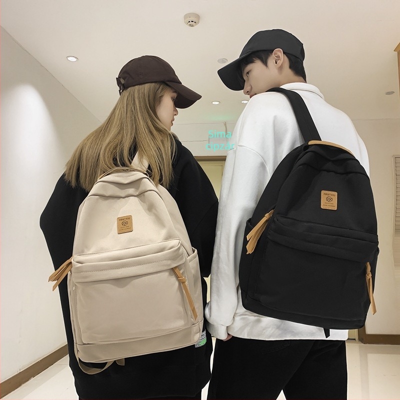 Japán stílusú egyszínű hátizsák, uniszex, nylon, 20-35 liter, 14 hüvelykes laptophoz, mindennapi használatra