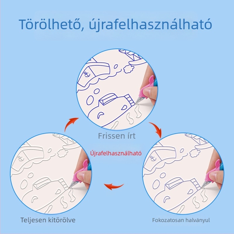 3–8 éveseknek szóló gyerekrajzfüzet ceruza fogásának gyakorlásához hornyolt mintákkal