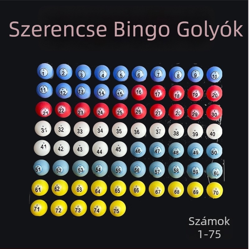 Szerencsés bingó golyók készlet 1–75
