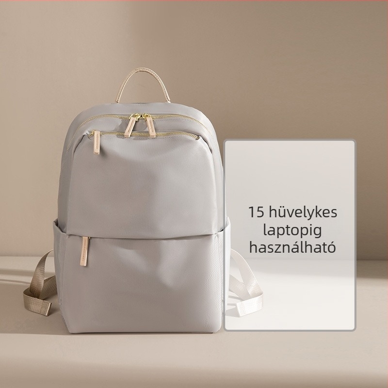 Minimalista nagy kapacitású hátizsák nőknek, utazáshoz és laptophoz, könnyű Oxford anyag, középiskolai hátizsák