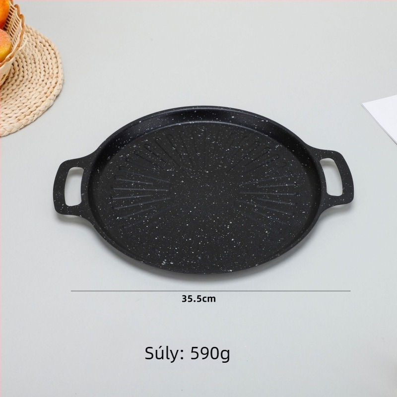 Maifan kővel készült kültéri kemping grill serpenyő, tapadásmentes, lapos aljú öntöttvas grill serpenyő indukciós főzőkhöz, hordozható