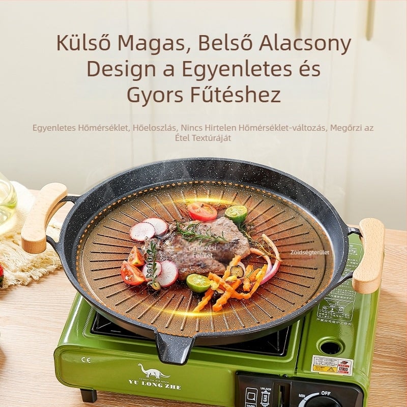 Maifan kőből készült kültéri grillsütő, négyzet alakú, indukciós főzőlapokhoz, otthoni és kemping használatra, tapadásmentes bevonattal
