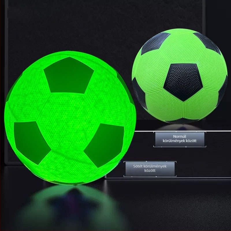 LED világító futball-labda, gumi alapanyagból, méretek 4 és 5, edzésekhez és mérkőzésekhez, kopásálló