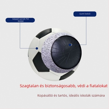 PVC foci labda, gépi varrású, méret 5, edzésre és versenyre, diákok és gyerekek számára, iskolai használatra