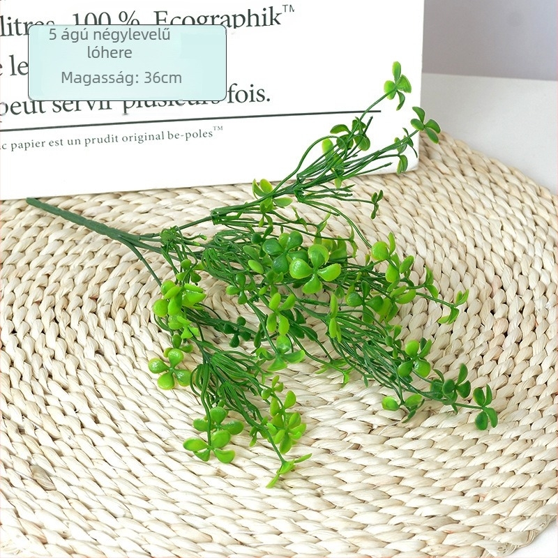 Hetlevelű lóhere mesterséges növényekből álló virágcsokor óvodai és kereskedelmi dekorációhoz