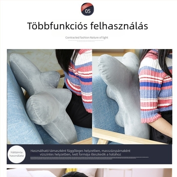 Gombnyomásra felfújható nyakpárna irodába és utazásokhoz, görbe, egyszerű dizájn, autóban támasz