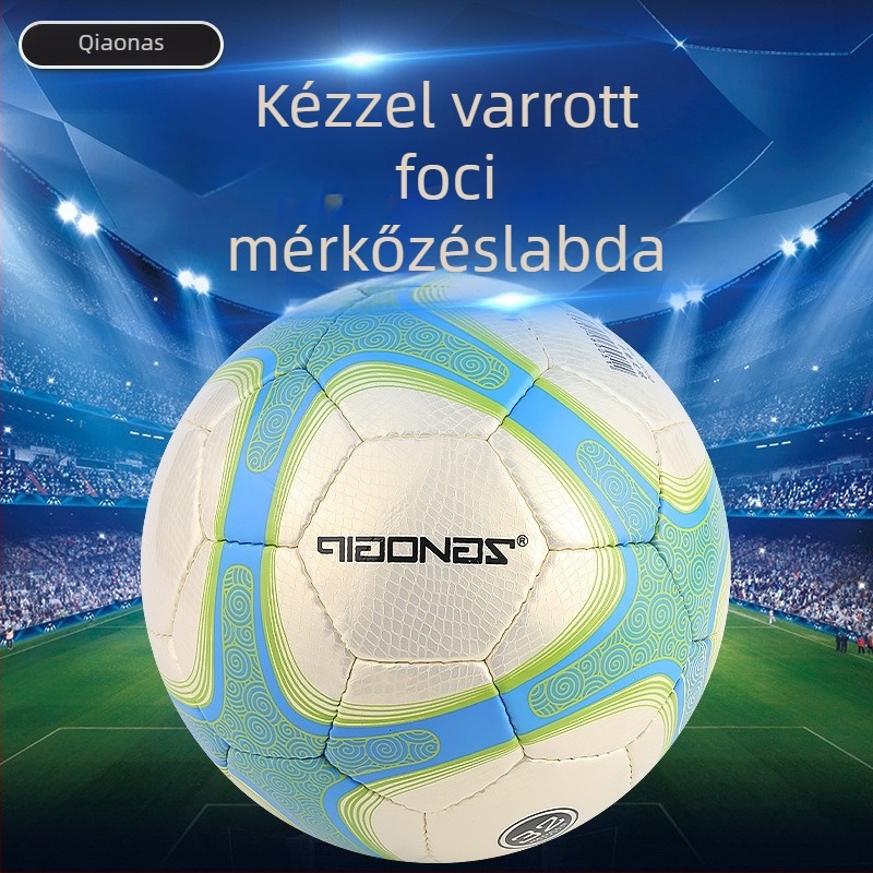 Kézzel varrt PU focilabda gyerekeknek és fiataloknak, 4-es és 5-ös méretben, mesterséges fűre edzésre