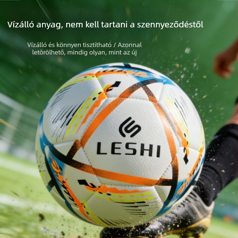 PU focilabda méret 5 edzésre és versenyekre — vízálló, kopásálló, varrat nélküli, hőzáró technológiával lezárva