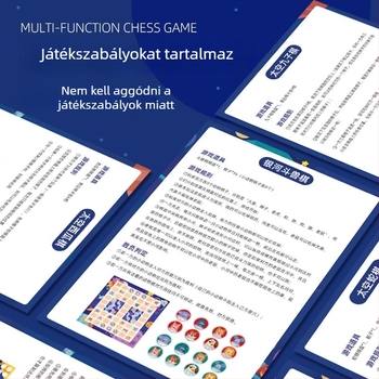 Gyermekeknek készült többfunkciós sakkasztal készlet: Flying Chess, Gomoku, Go és Chinese Checkers