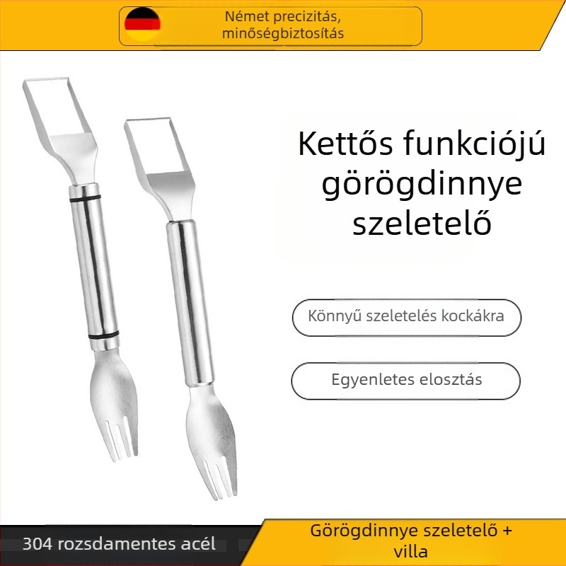 Rozsdamentes acél kettős funkciójú dinnyevágó és gyümölcsdaraboló