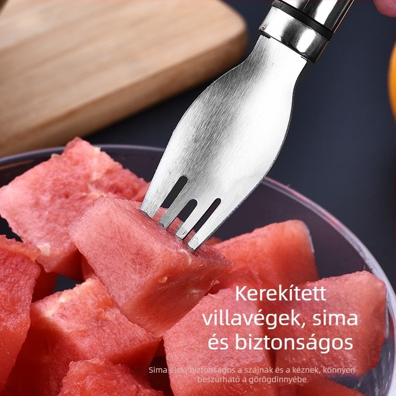 Rozsdamentes acél kettős funkciójú dinnyevágó és gyümölcsdaraboló