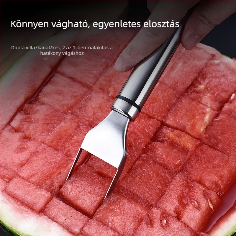 Rozsdamentes acél kettős funkciójú dinnyevágó és gyümölcsdaraboló