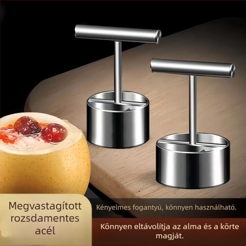 Kézi rozsdamentes acél gyümölcsmag-eltávolító, alma és körte magkivágó, gyümölcsfelosztó, konyhai eszköz