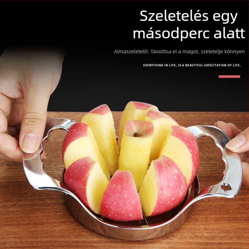 Rozsdamentes acél alma szeletelő és magkivágó, többfunkciós gyümölcs vágó konyhai eszköz