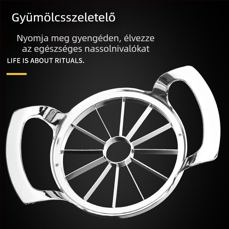 Rozsdamentes acél alma szeletelő és magkivágó, többfunkciós gyümölcs vágó konyhai eszköz