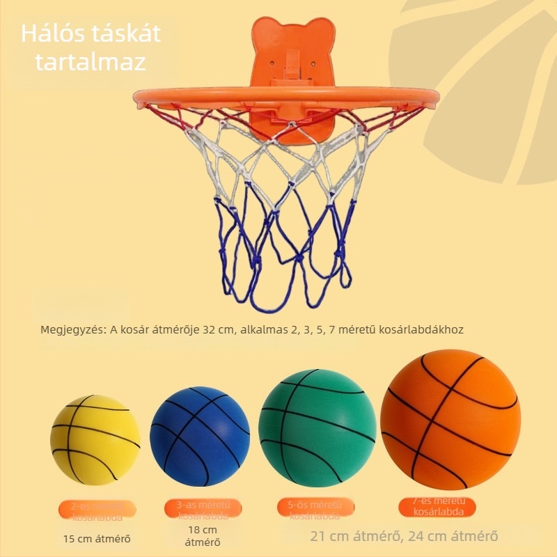 3D recézett felületű, megnövelt zajcsökkentésű beltéri kosárlabda edzőlabda