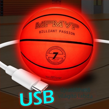 MPMVP7 Fénylő kosárlabda USB-C töltéssel és rezgéskapcsolóval