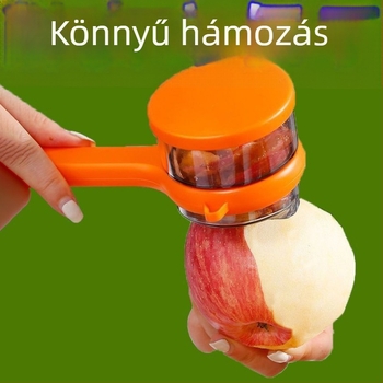 Tárolóval ellátott hámozó – cseppálló, multifunkcionális gyümölcs- és zöldséghámozó