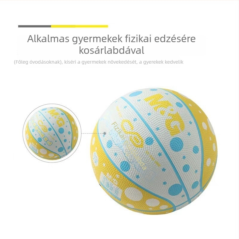 Gyerekeknek szóló gumilabda kosárlabda No. 3, kezdő sorozat AST09321, színes rajzfilmszerű dizájn