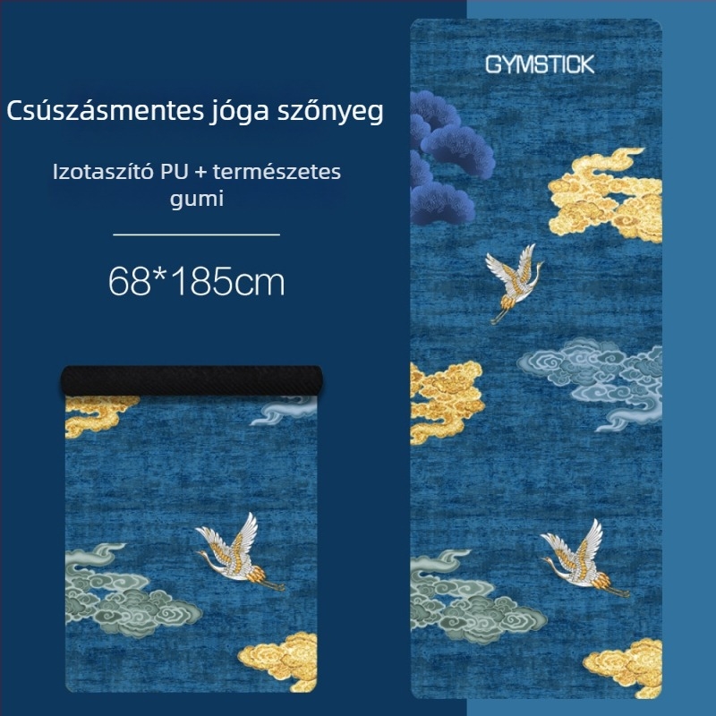Kínai stílusú jóga matrac varázslatos szarvas tájjal, természetes PU gumi, vastagított, csúszásmentes, ütéscsillapító, otthoni és kültéri edzéshez