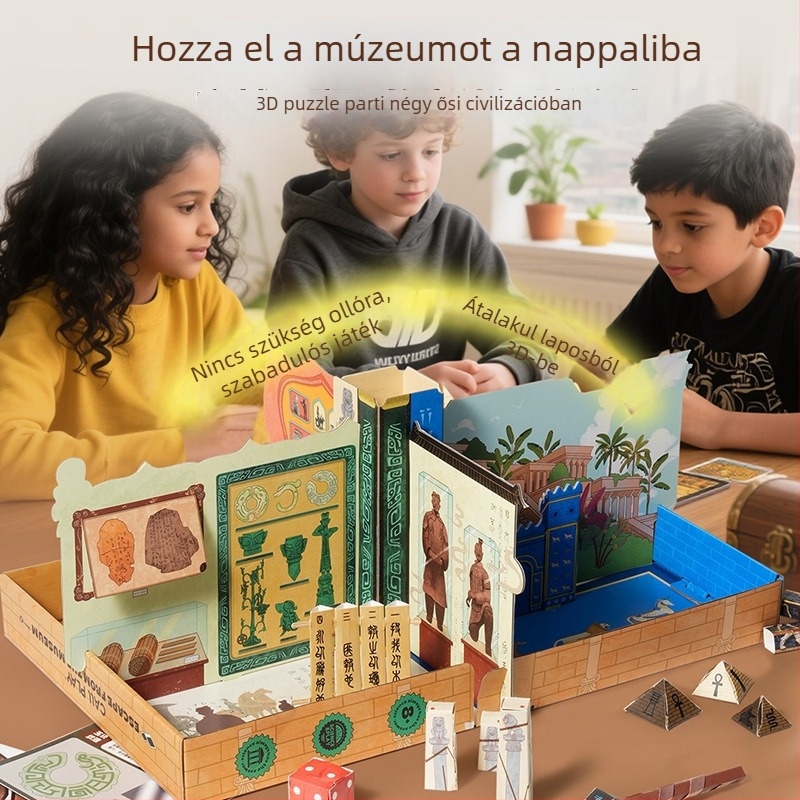 Múzeumból való szökés: Logikai társasjáték, puzzle, escape room stílusú játék, parti játék, oktató játék